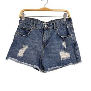 Avec Les Filles Distressed Denim Women Shorts 28